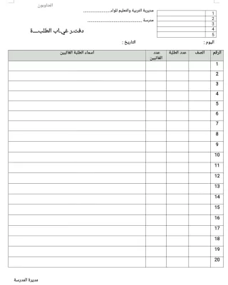 دفتر غياب الطلبة